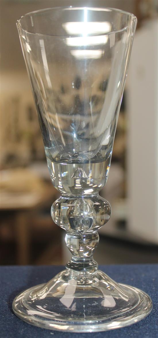 A Dutch or German glass goblet, 18th century, 16cm